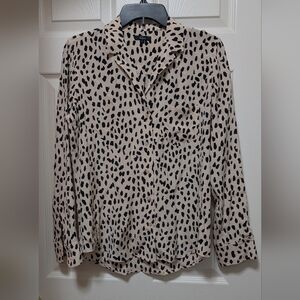 Rails Rebel blush spotted silk print button down Size Small S Cream Black